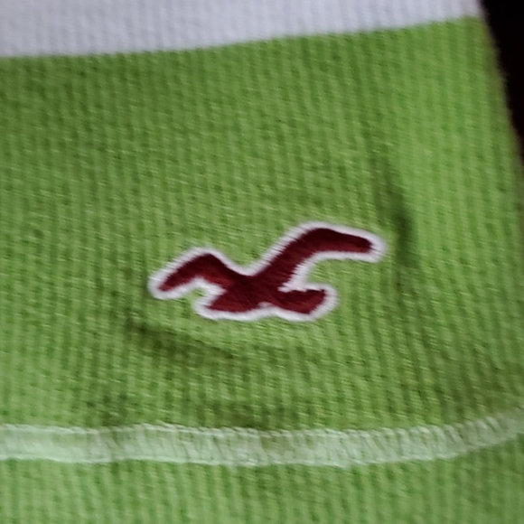 Hollister socal stretch green white strip tank top - Picture 2 of 2